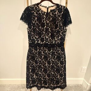 J. Crew Black Sheath Dress with Cap Sleeves and Crew Neck